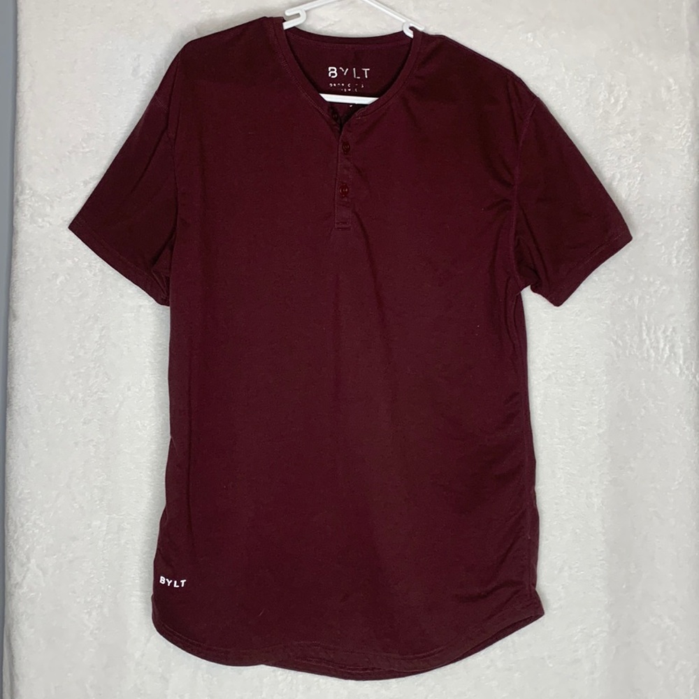 BYLT Premium Drop-Cut Burgundy T-shirt